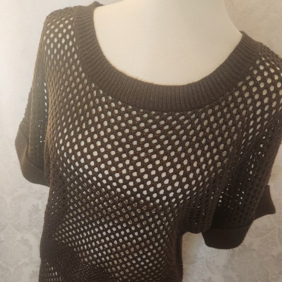 The Limited Knit Brown Sweater with Metallic Thread - Picture 6 of 15